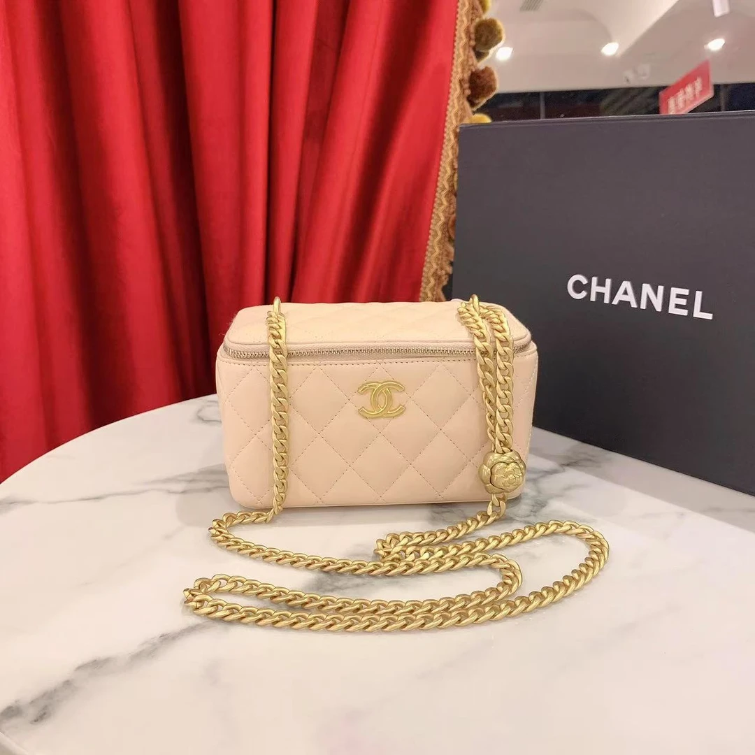 95新 Chanel/香奈儿 GGS丨23s山茶花金球长盒子粉色金扣/98421278