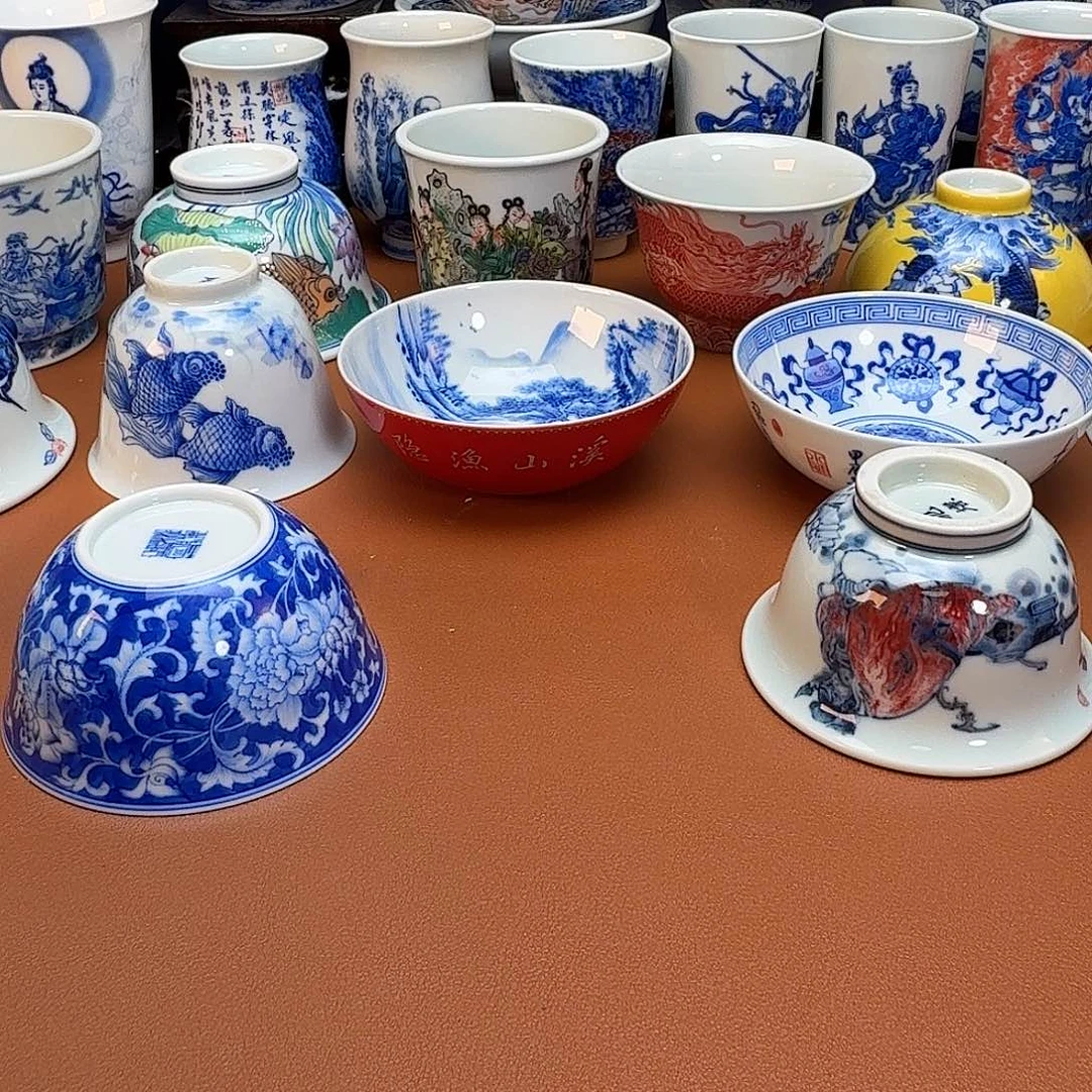 摆件V*w景德镇全手工手绘陶瓷