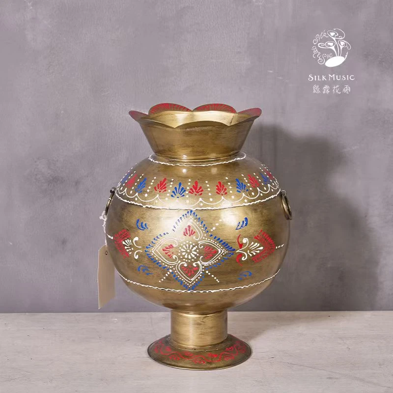 丝露花雨古典风印度铁艺特色花瓶客厅电视柜酒柜玄关装饰s1075