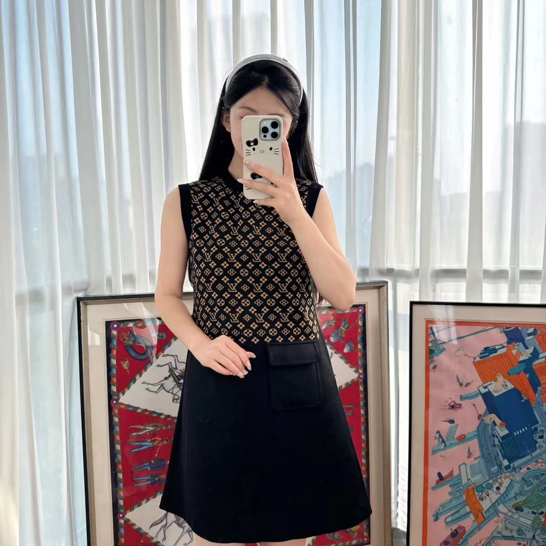95新 LouisVuitton/路易威登 老花针织连衣裙XS码/250612WLFVP09