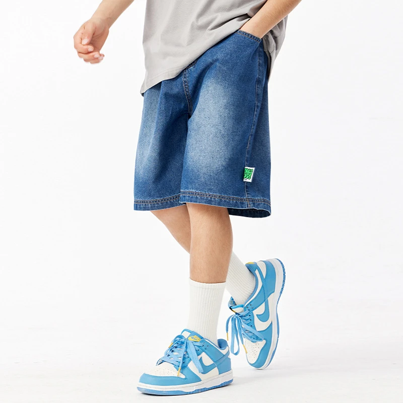 清！【NO退NO】夏季街头女男童牛仔短裤薄款宽松五分裤中D241C935