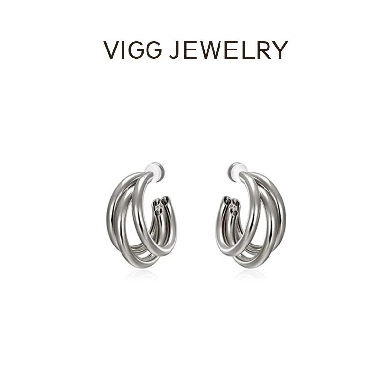 VIGG 铜合金耳饰 盘枝耳环 时尚小众简约冷淡风