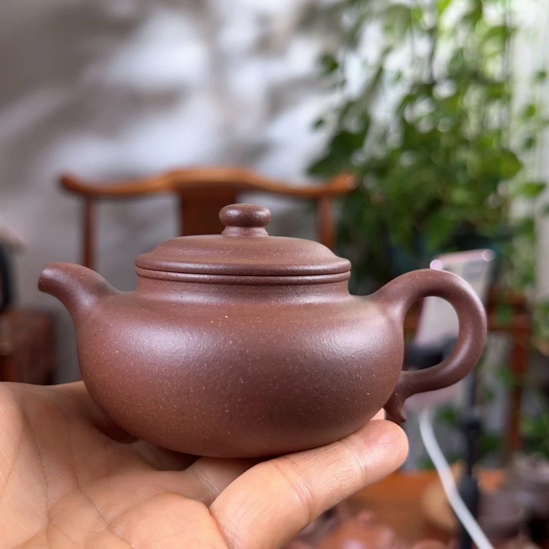紫砂茶壶仿古150 cc紫泥