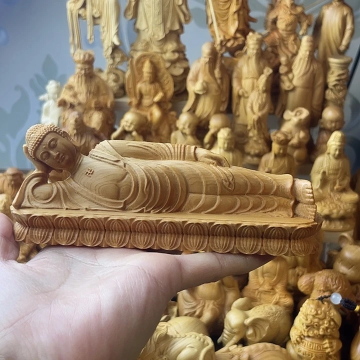 柏木（崖柏）崖柏卧佛长14.5公分