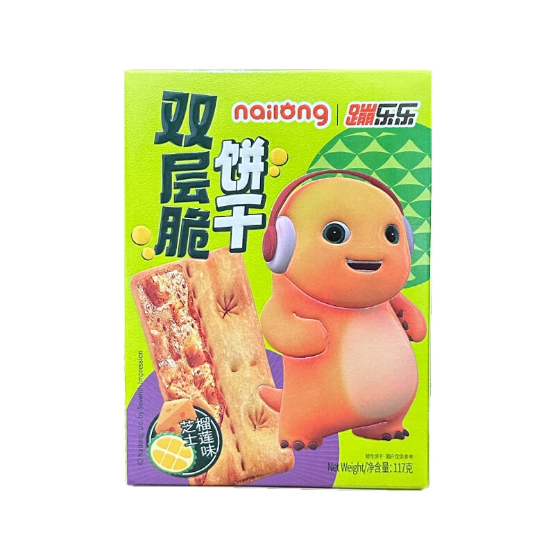 nailoong蹦乐乐芝士榴莲味饼干117g