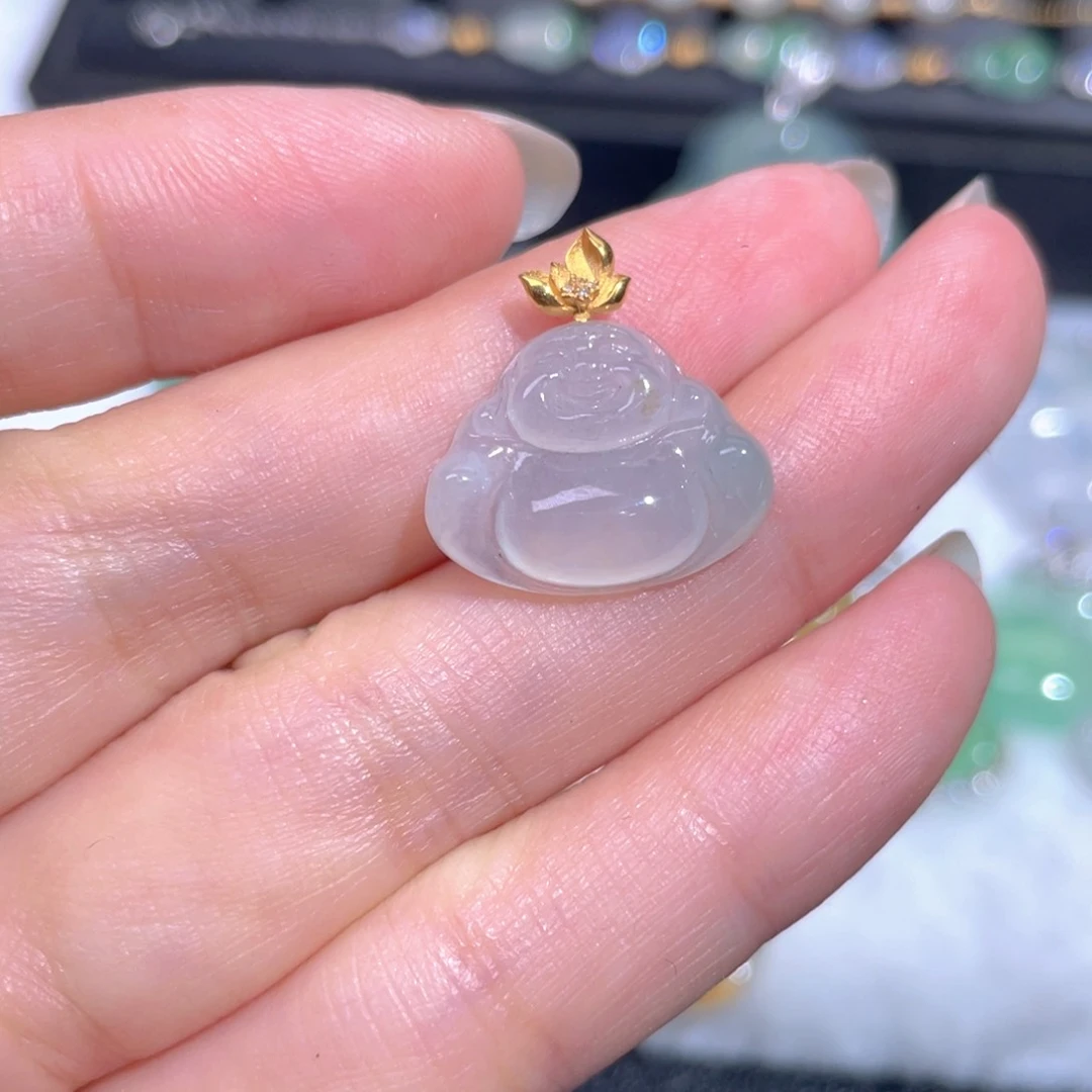 颈饰18K金镶嵌翡翠翡翠