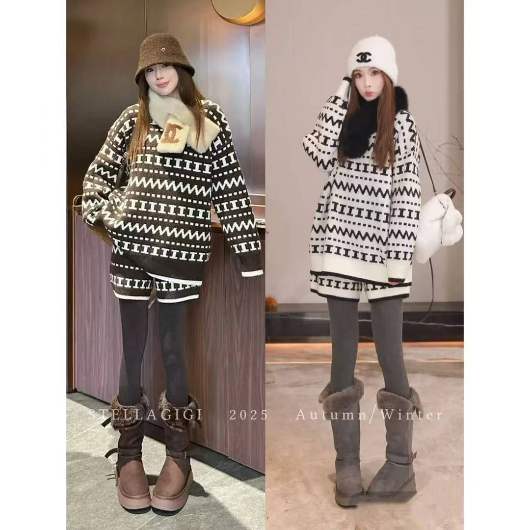 SG /杨依姗 AW费尔岛圣诞毛衣套装 圆领提花毛衣+短裤TZ-20252493