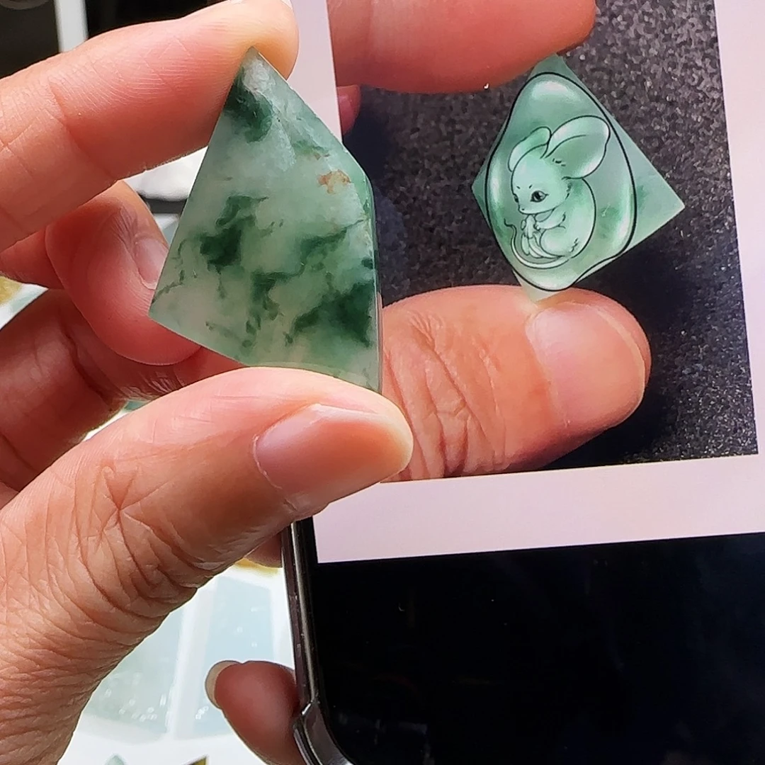 定制翡翠未镶嵌缅甸翡翠挂件