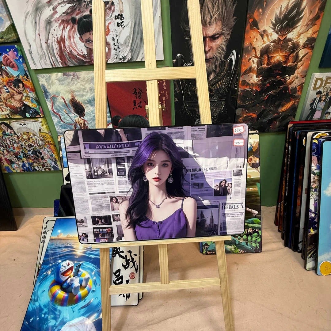 紫色女孩高清4K装饰画可摆可挂卧室40-60-w33