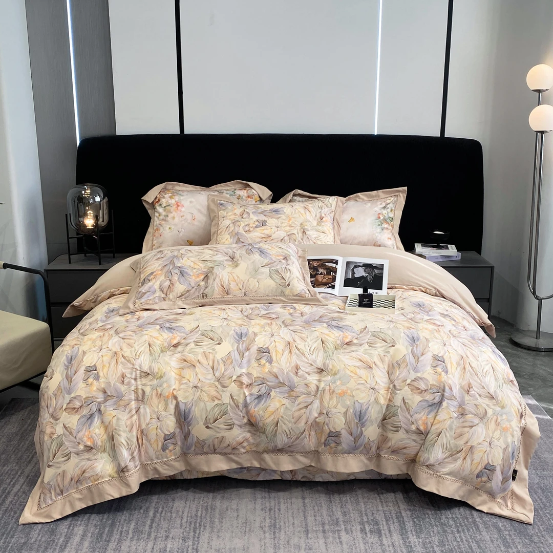 【专柜断码】高端超柔顺滑超细旦镂空亲肤四件套-叶子绮梦