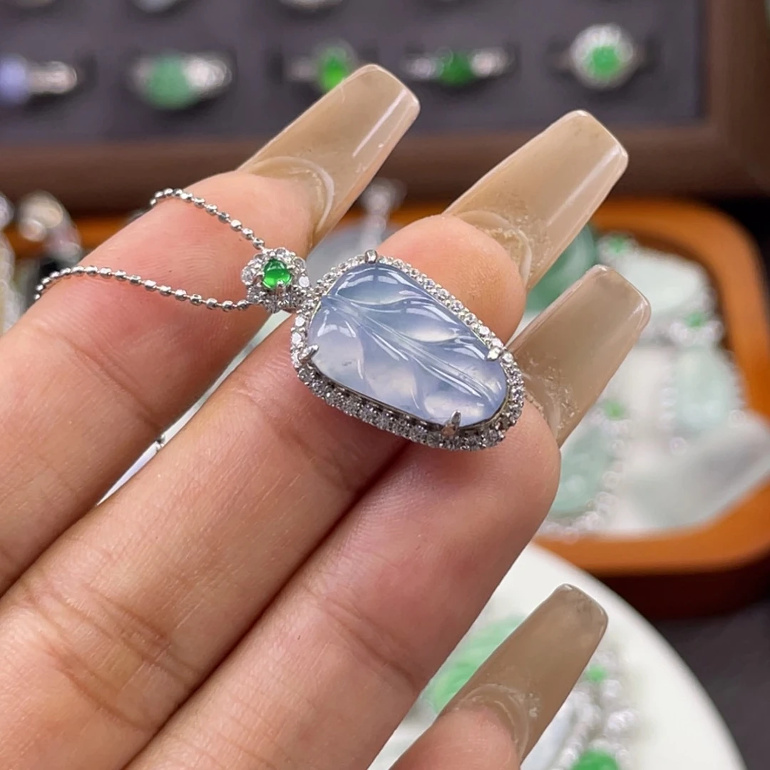 吊坠(不含链)银S925镶嵌翡翠减*吊坠