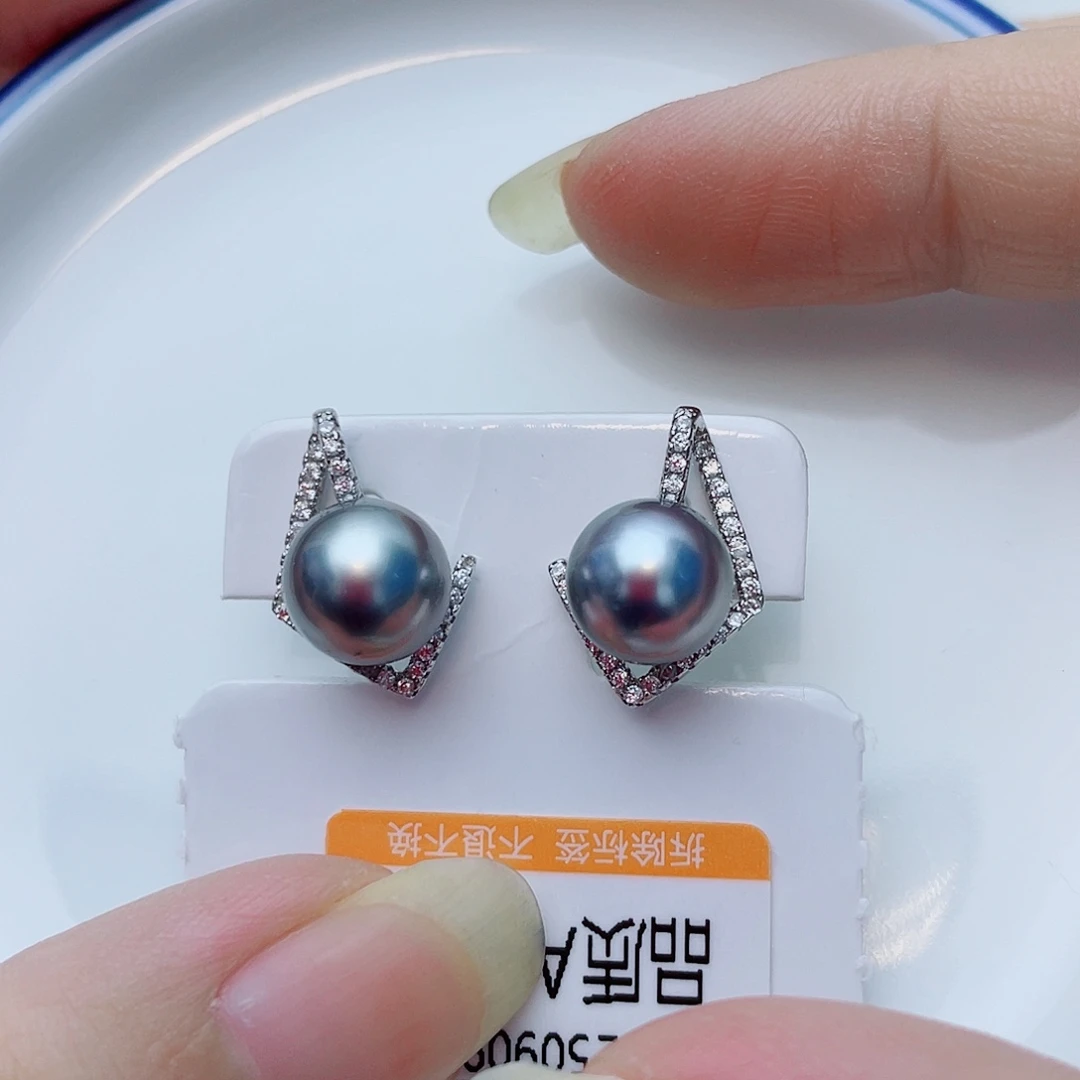 银S925镶嵌海水珍珠耳饰w101