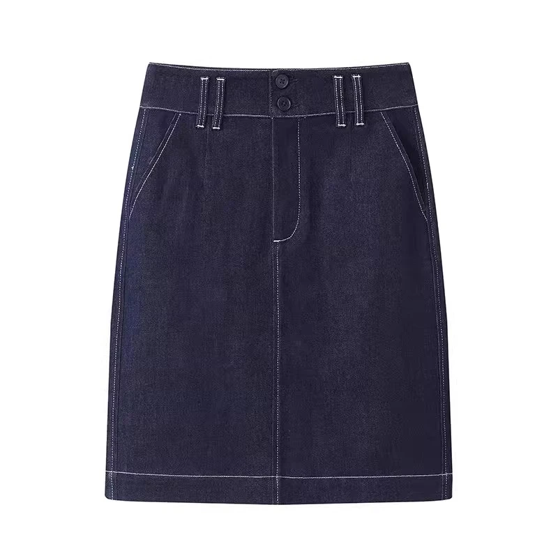 *艾家同款2025夏季高腰显瘦牛仔半裙A字短裙50423511