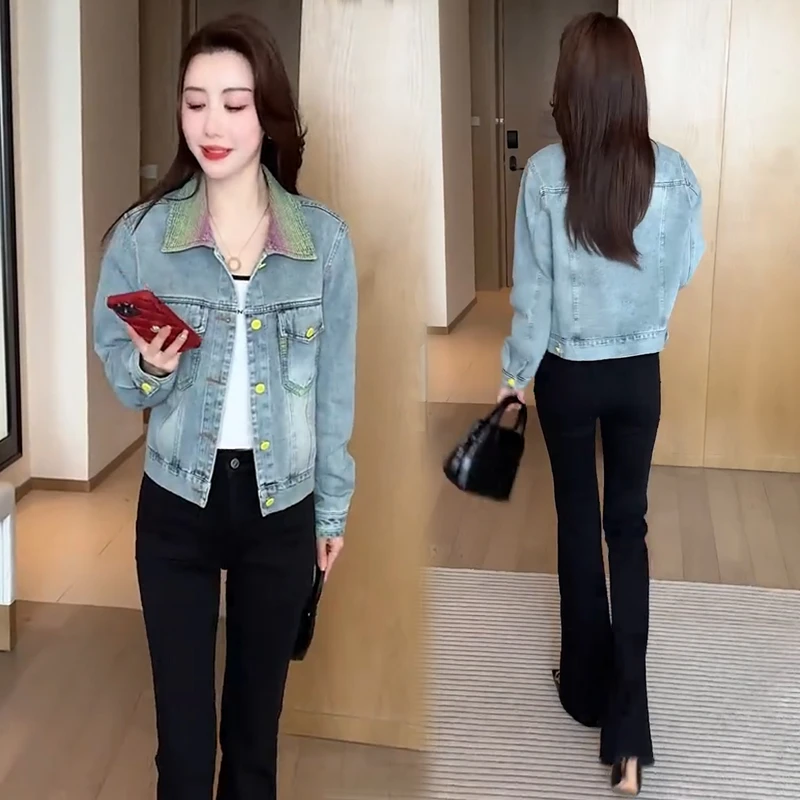 牛仔短外套女2025春季新款时髦洋气撞色减龄百搭小个子气质上衣潮
