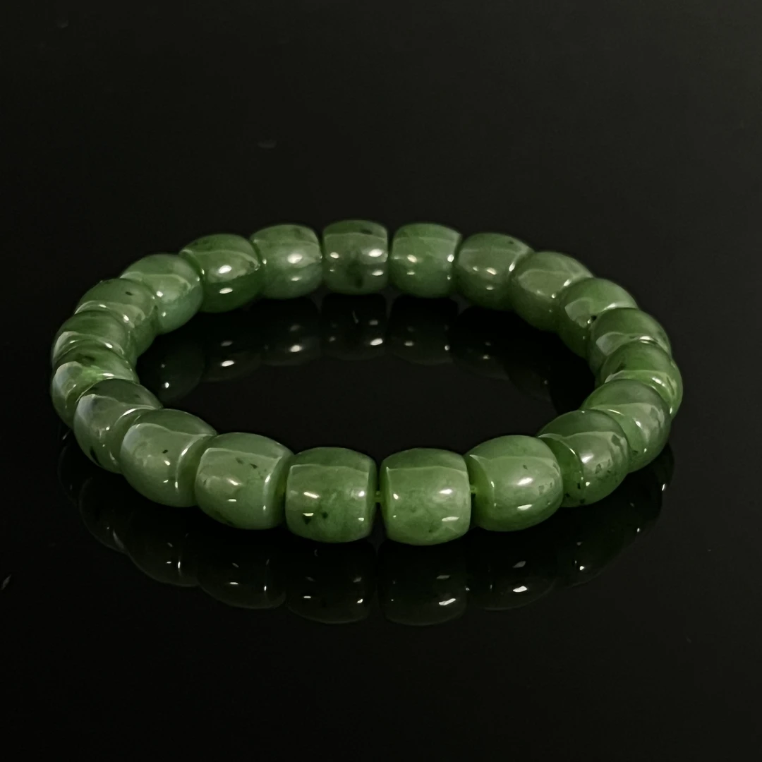 【国营/槐荫/手串】晚清民国和田玉碧玉手串/HY507687