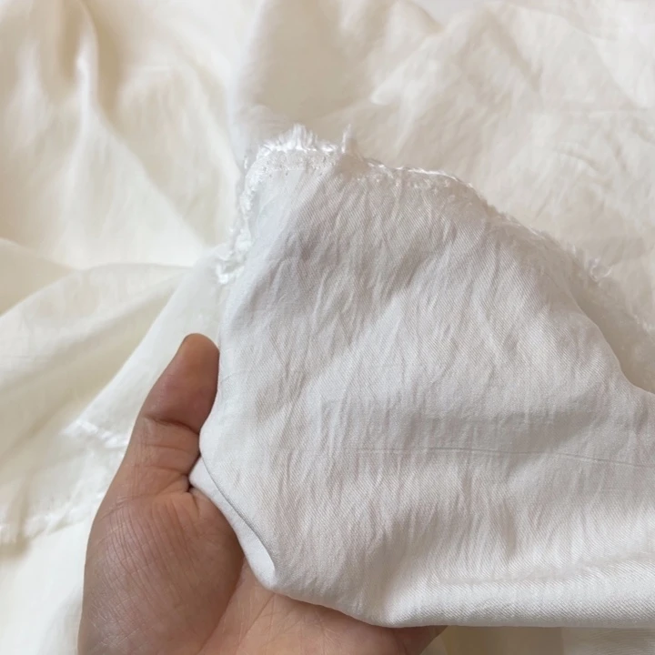 天丝（莱赛尔纤维）白色条纹超柔2米透孤品