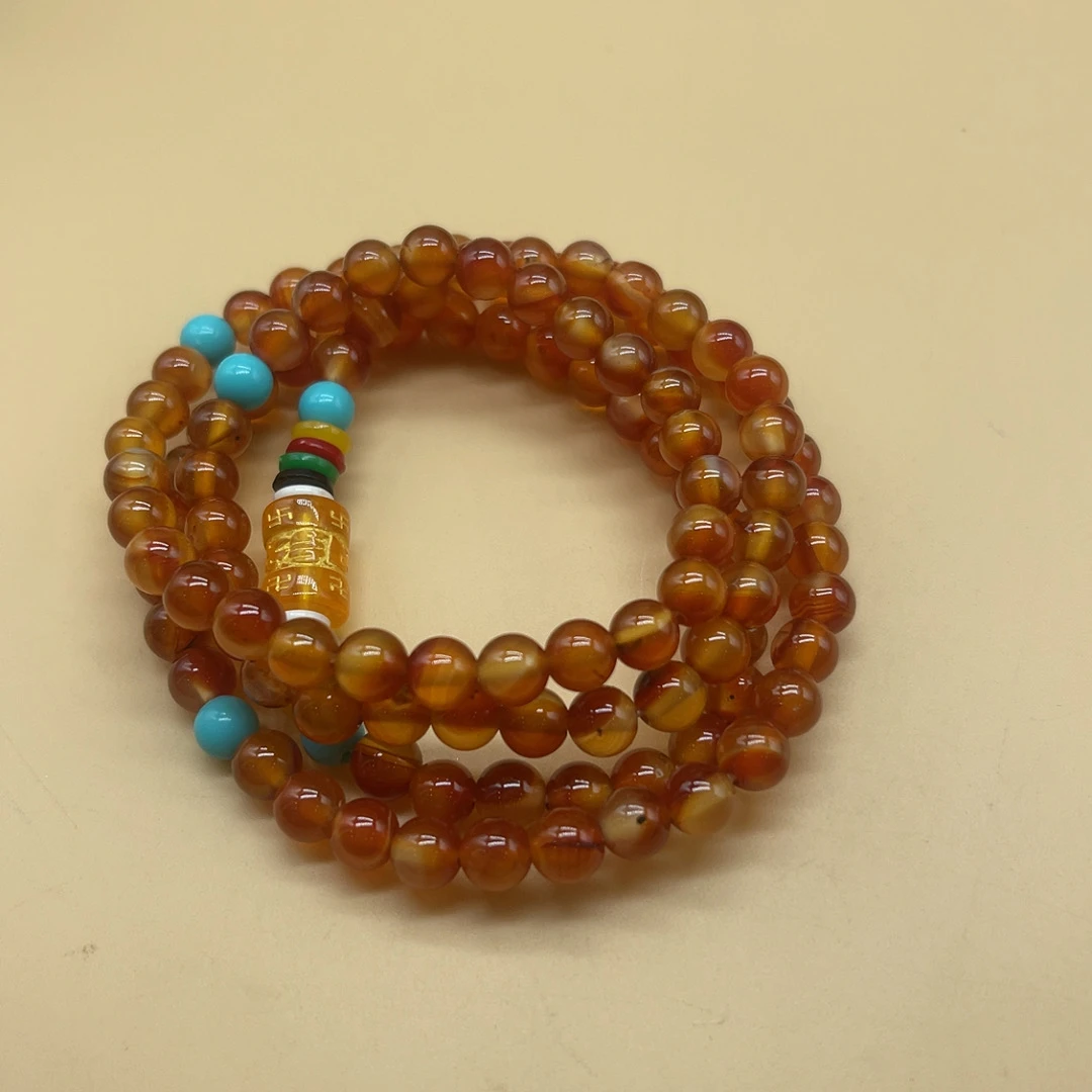 【玉美人】红玛瑙多圈手串约卡6（拍一发一多样性发货）