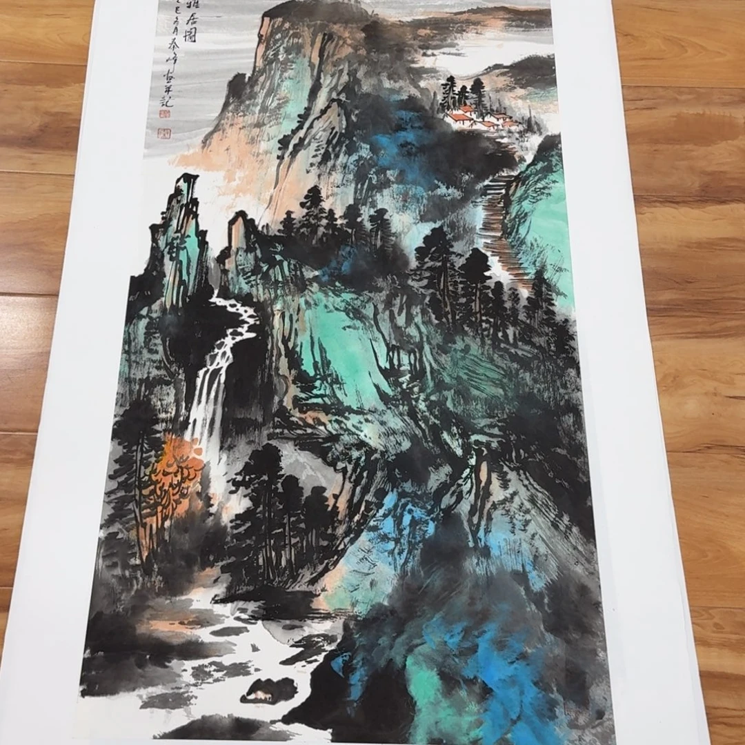 国画秦峰三尺作品山水