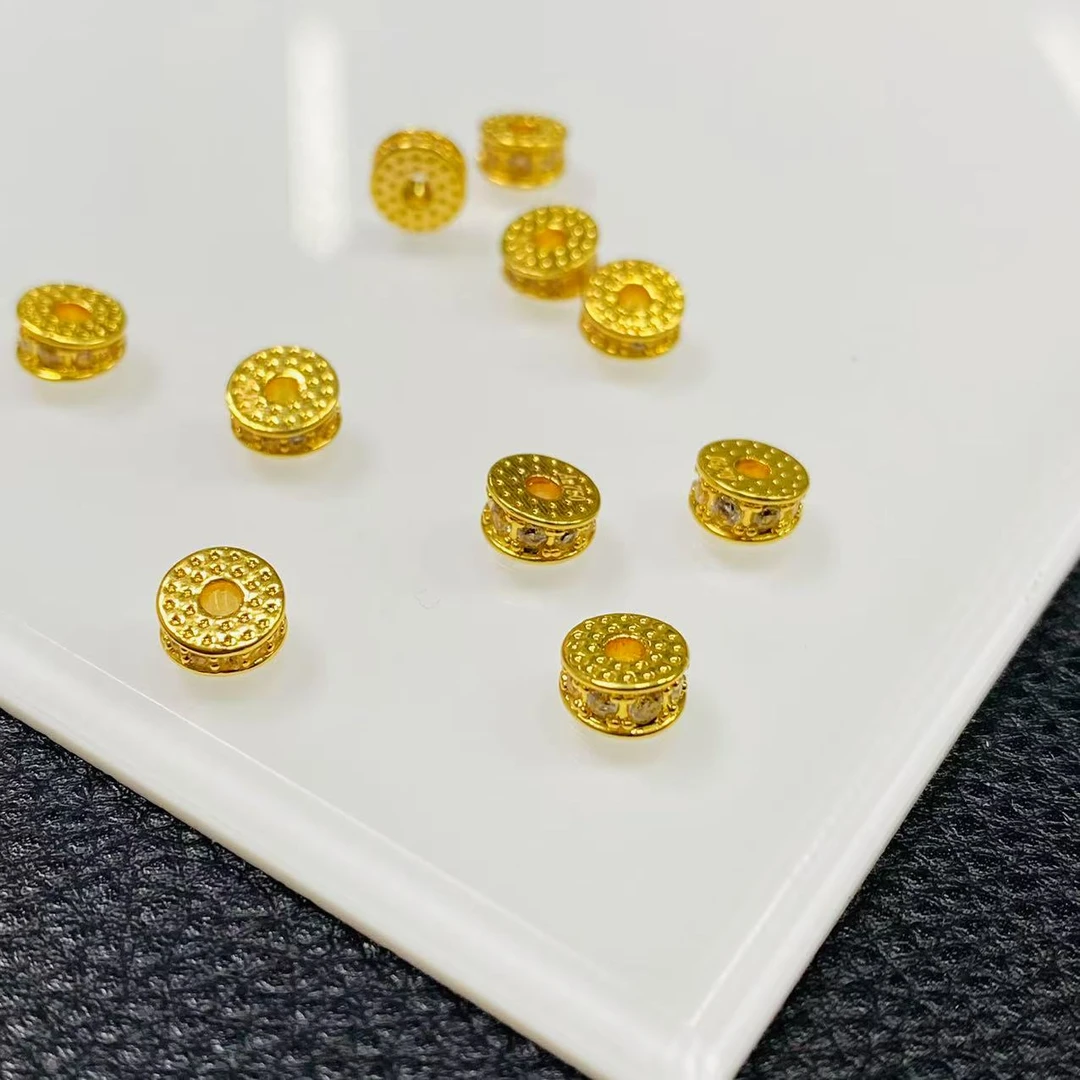 「戴琴珠宝」YZ4175-6mm左右18K金方形隔片白色-JS(多样性发其一)