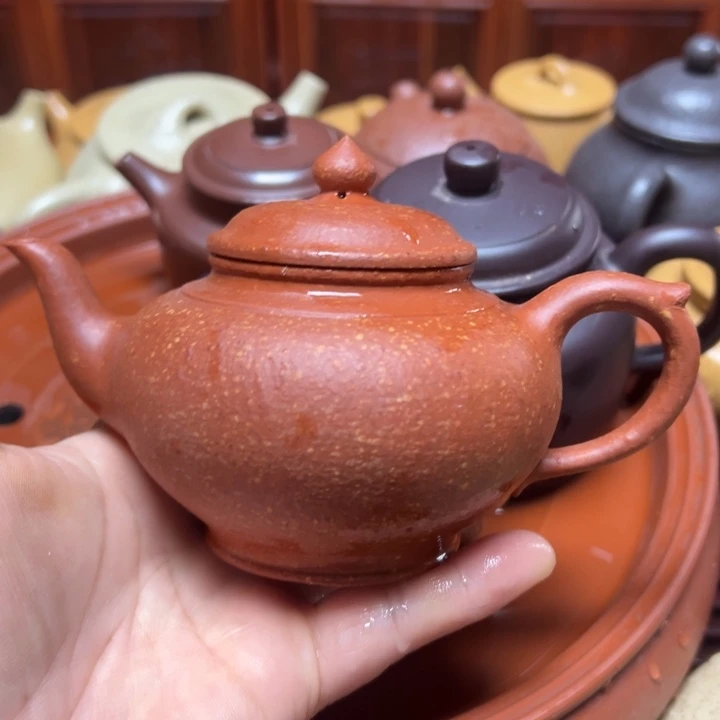 鱼***道茶壶紫砂宜兴原矿红降坡