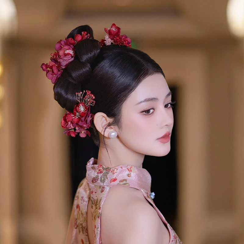 合金布艺婚庆饰品 森系高级感新娘复古减龄头饰结婚百搭配饰23521