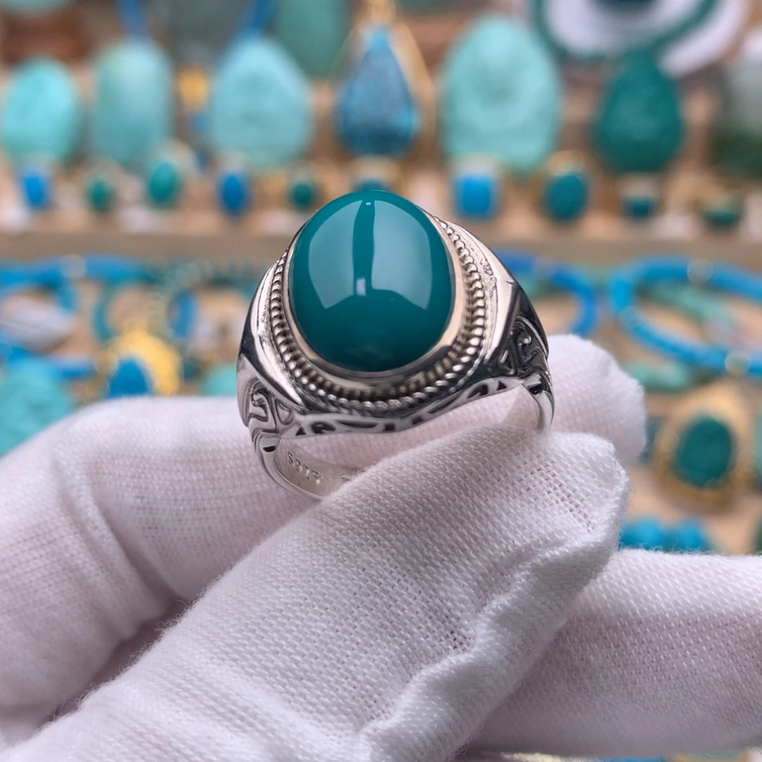 绿松石银S925镶嵌珠宝奇石