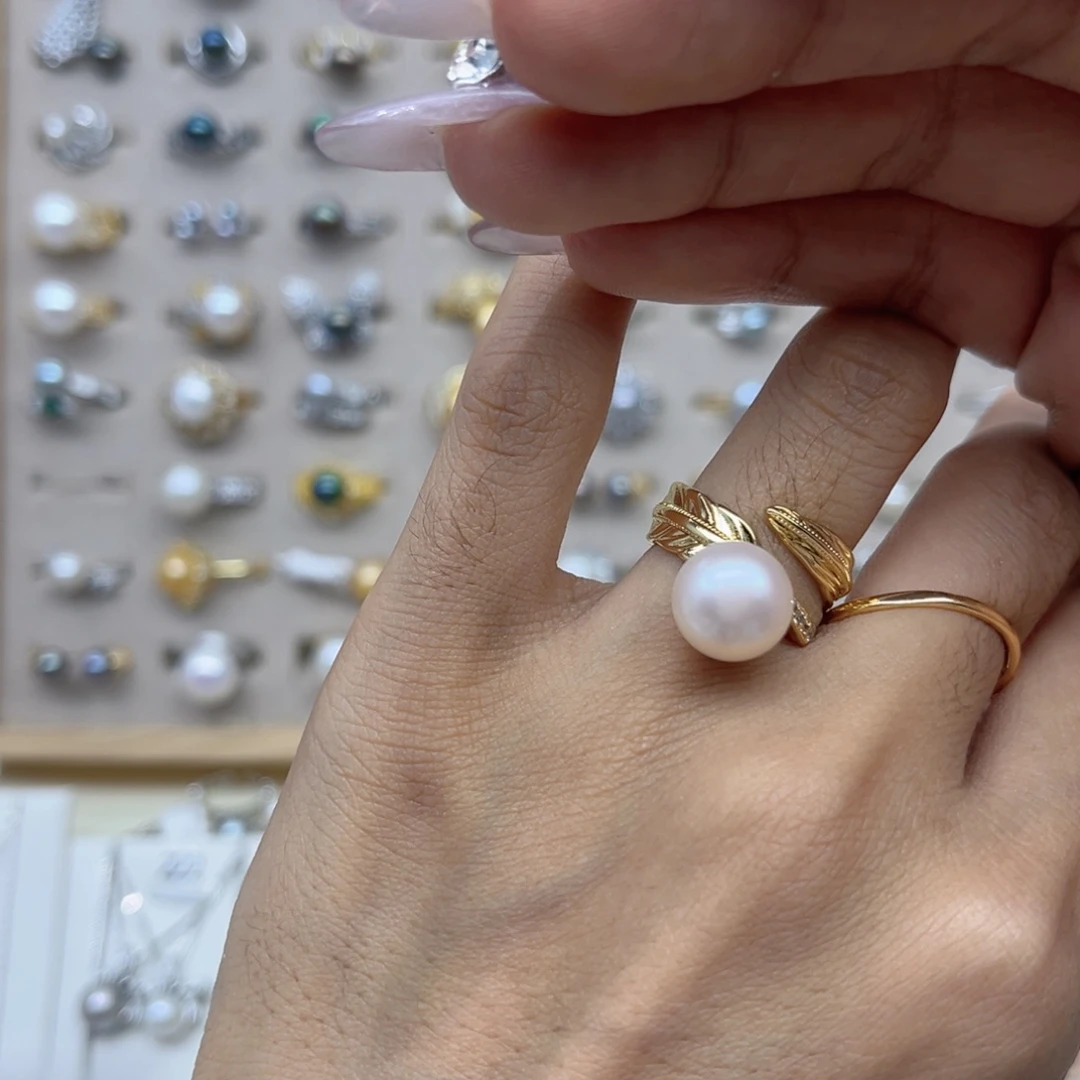 临***雨合金戒指淡水珍珠