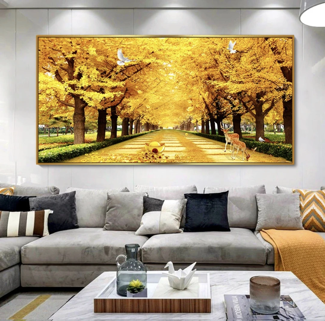 金光大道金玉满堂沙发装饰画客厅办公室高级感高清晶瓷挂画