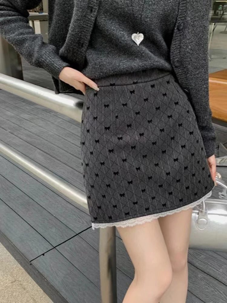 O2660法式减龄格纹A字半身裙女夏季2025年新款防走光显瘦高腰短裙