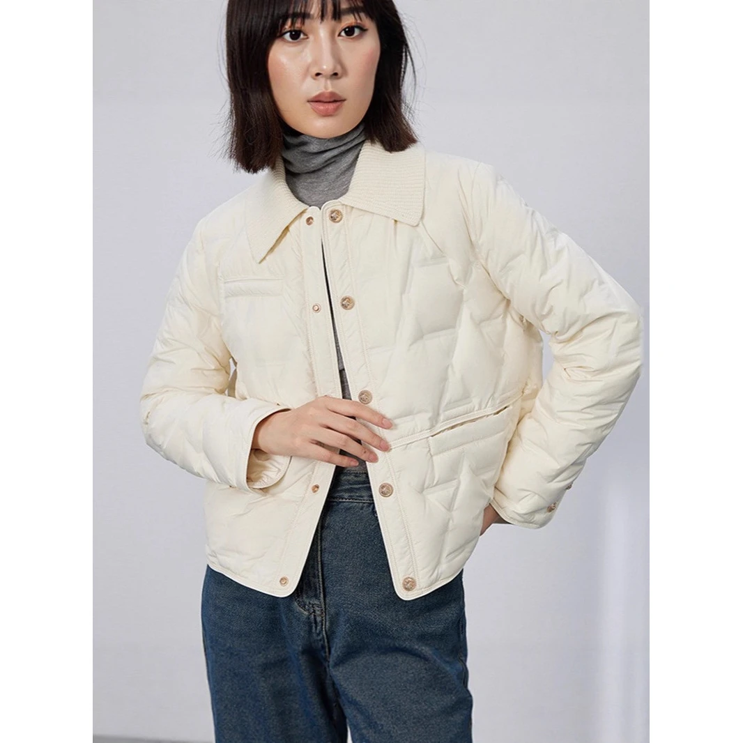 国标90绒羽绒服轻薄款女高级感冬季女鸭绒加厚小个子白色时尚休闲