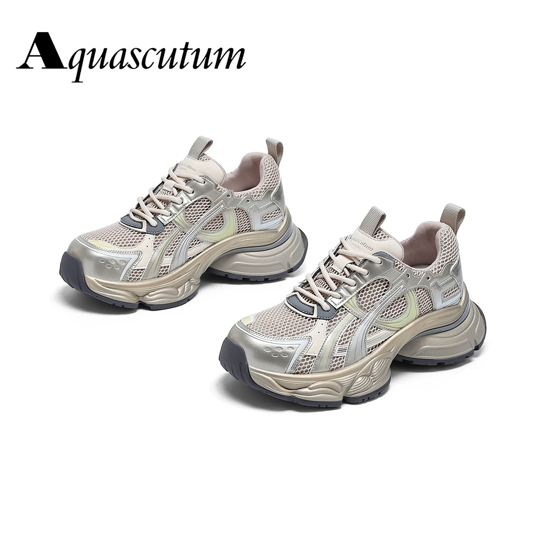 Aquascutum/雅格狮丹2025年休闲鞋透气时尚网面潮流机能潮鞋