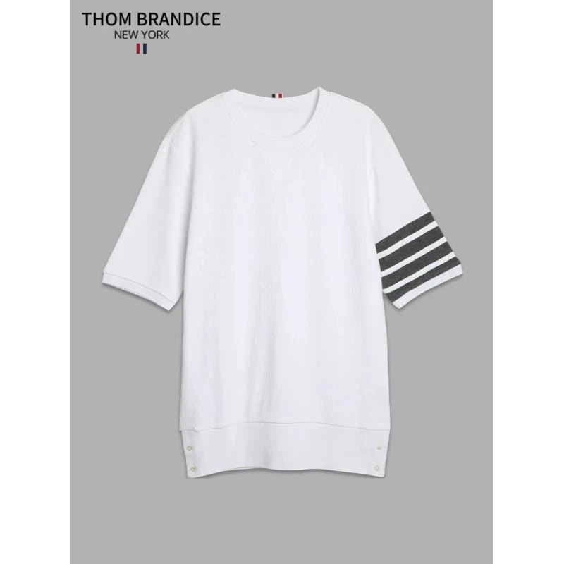 TB【官方正品】汤姆布郎/THOM BRANDICE/立体华夫格圆领短袖男士T恤