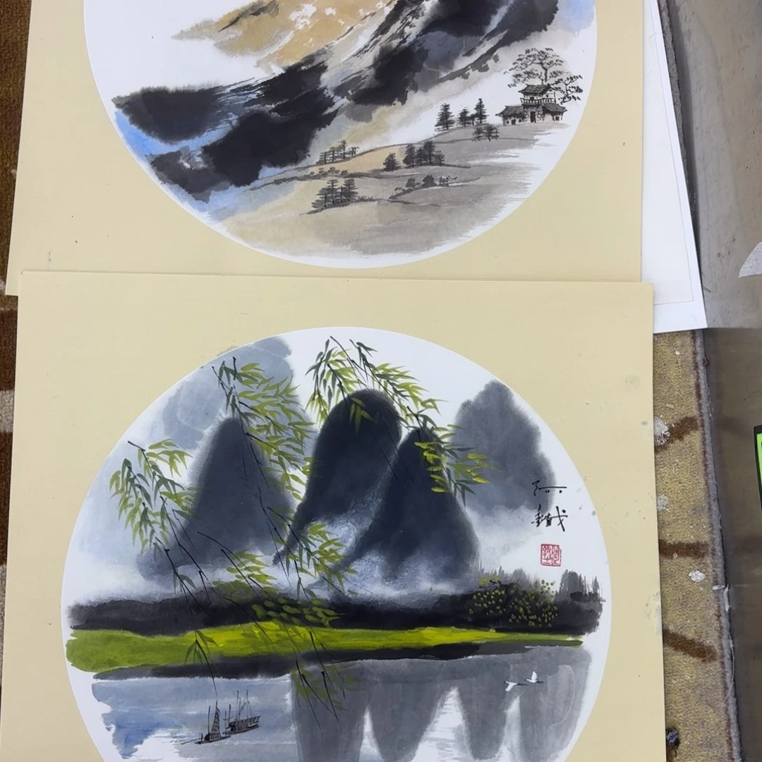 国画高**氧斗方山水赵铁