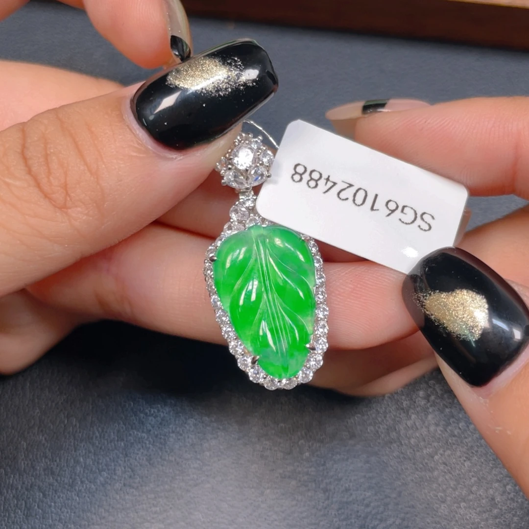 翡翠银S925镶嵌挂件hhjj