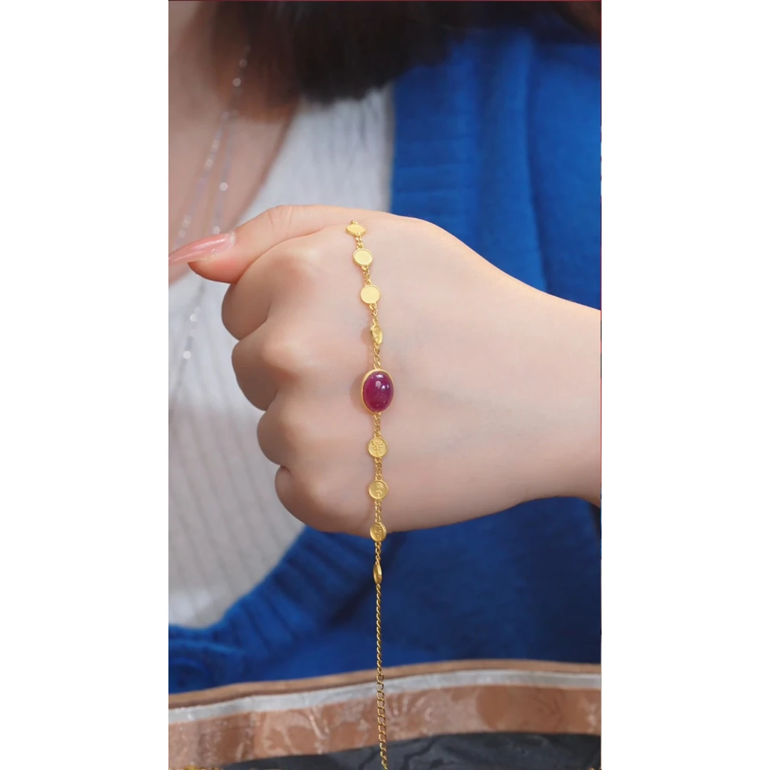 红宝石手链18K金镶嵌加加（3ct）@@U6619