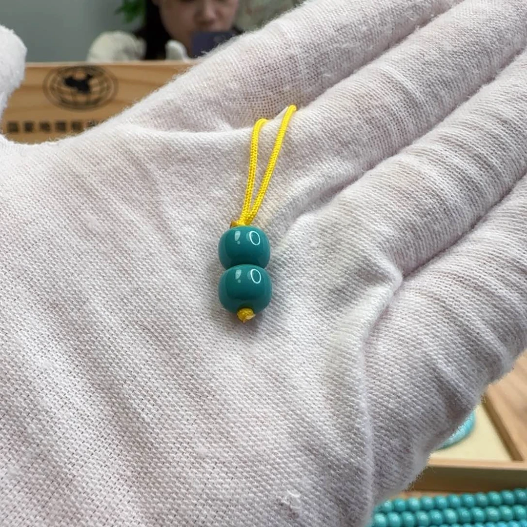 绿松石未镶嵌99玉化老型对珠卡7+w