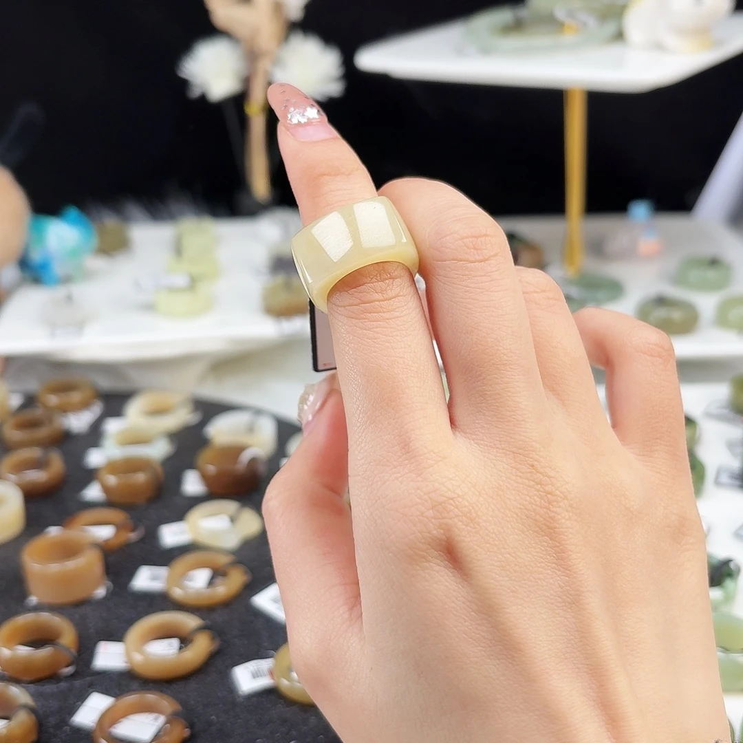 和田玉未镶嵌戒指P25金桔马鞍16.3不退换