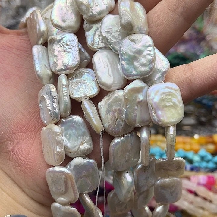 玛瑙/玉髓未镶嵌珠宝半成品一条长方片巴洛克珍珠