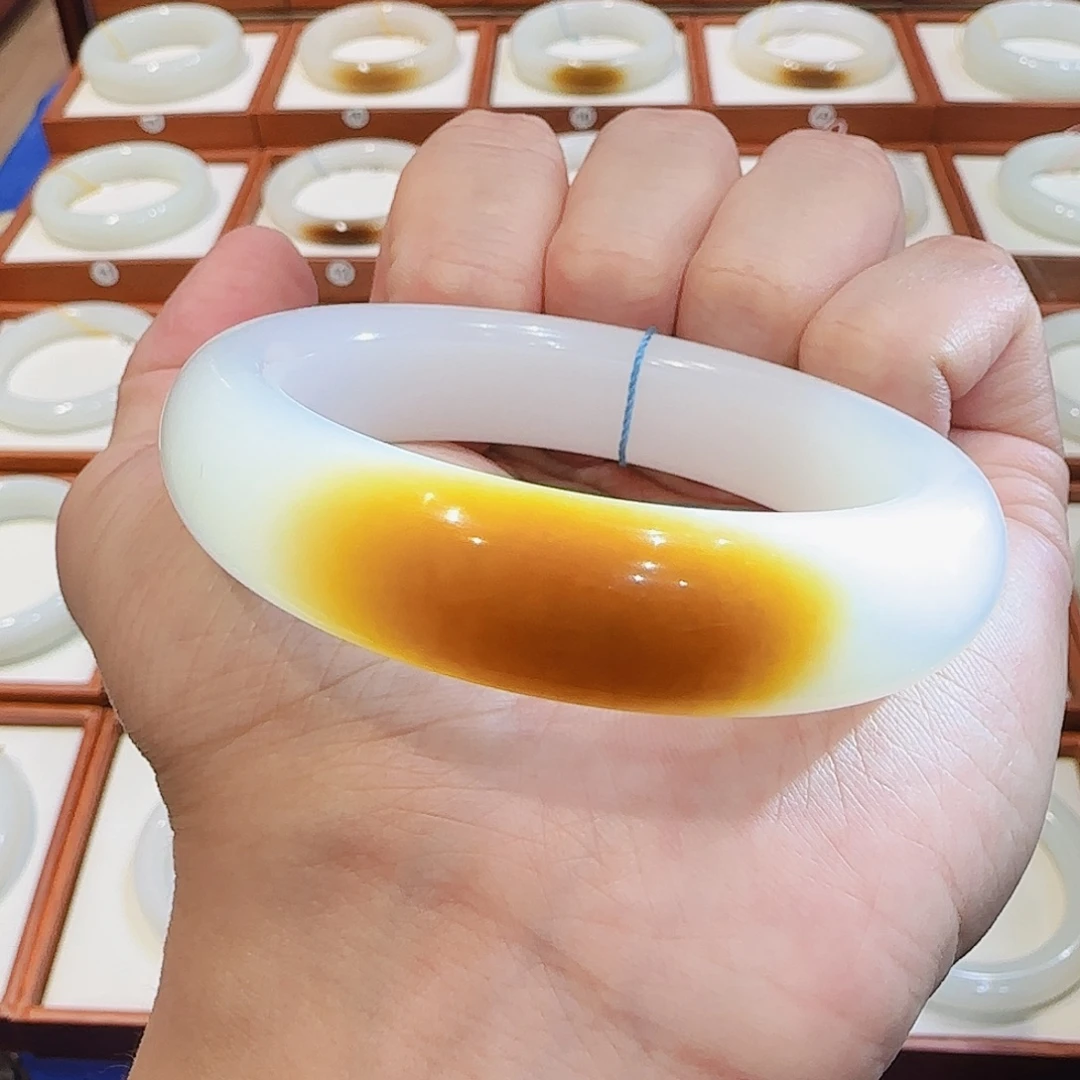 和田玉未镶嵌手镯且末传承级老红糖54 55