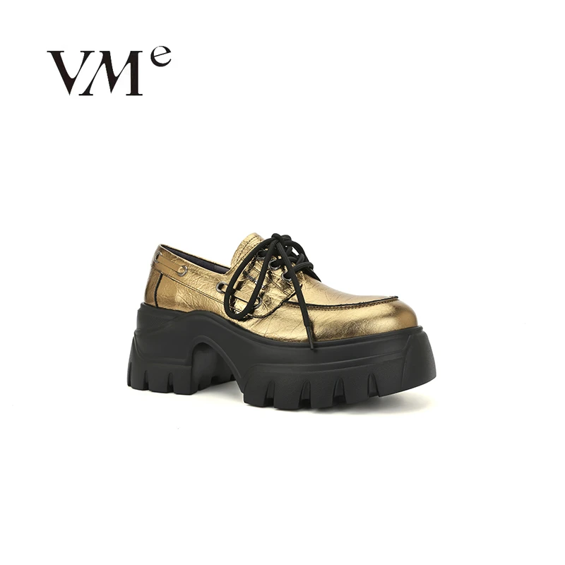 VME/舞魅[女爵]秋季时尚休闲厚底增高复古系带乐福鞋VS25C1828