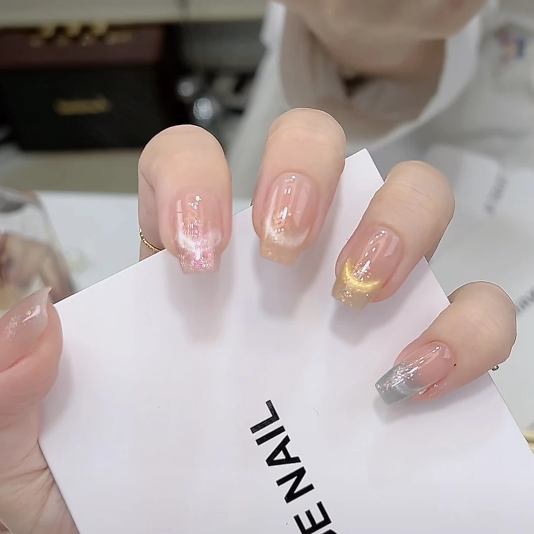 TugeNail“魔力彩虹”春夏气质低饱和极简设计师款穿戴甲TGJJ