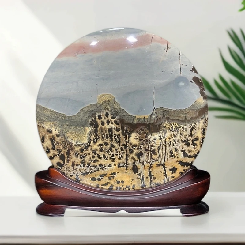 【石有画】广西国画石草花石摆件,规格cm:27×28.5×3