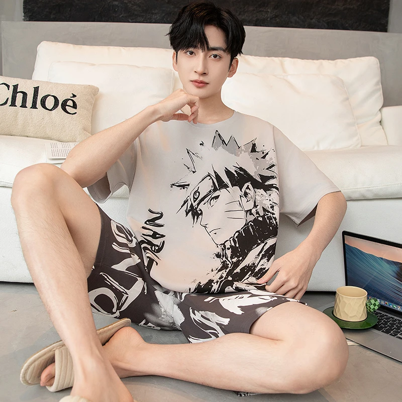男士睡衣2025年新款夏季纯棉短袖薄款夏天男学生青少年家居服套装