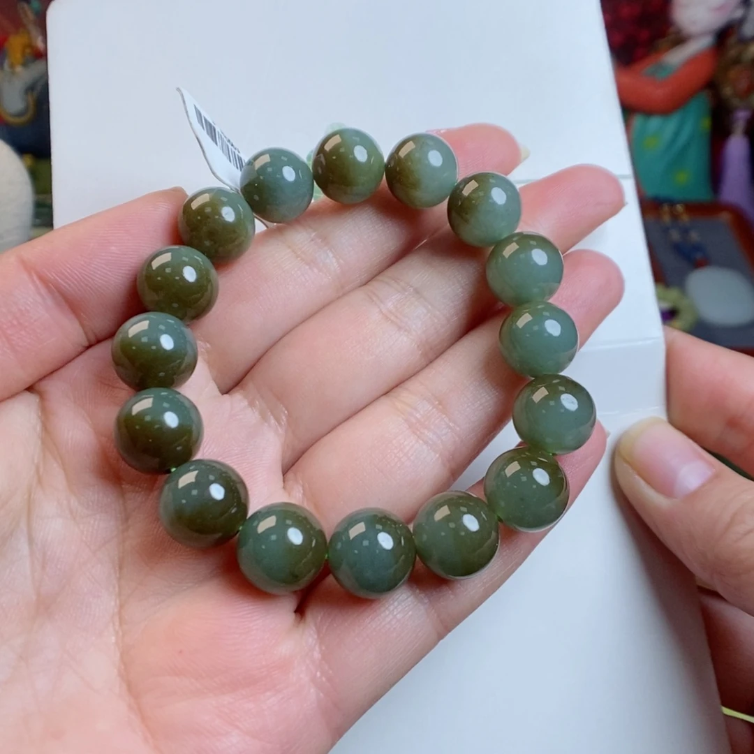 和田玉手链未镶嵌且末蓝聚宝盆12