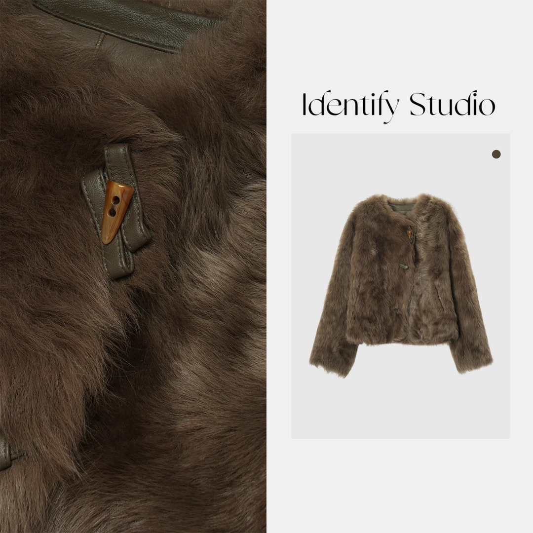 IDENTIFY冬季新款慵懒直毛托斯卡纳皮毛一体保暖外套25AWG121837