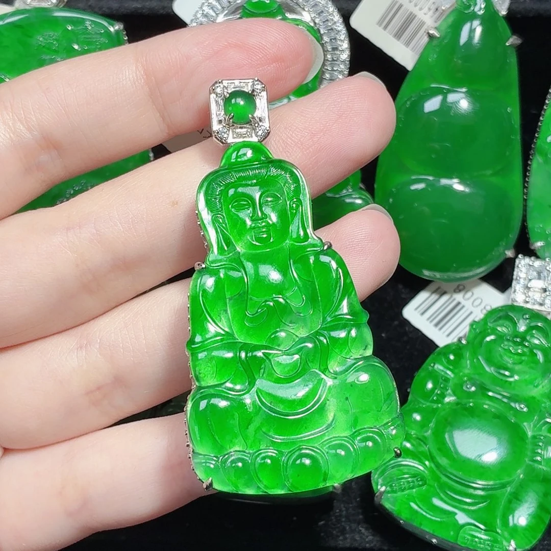 翡翠未镶嵌颈饰天然A货翡翠