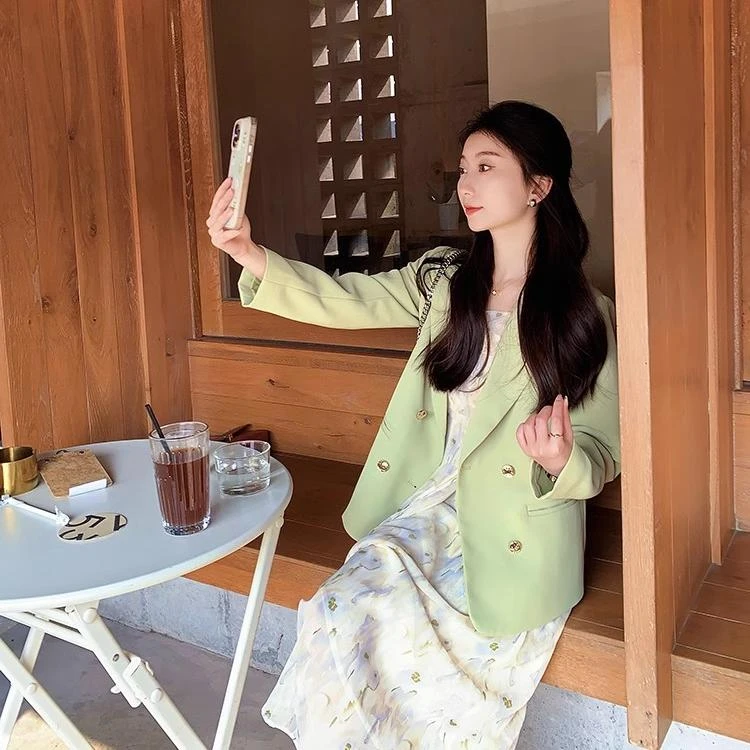 心蓝家 春装西装外套女装上衣穿搭女显高女装春装小个子显高150xs