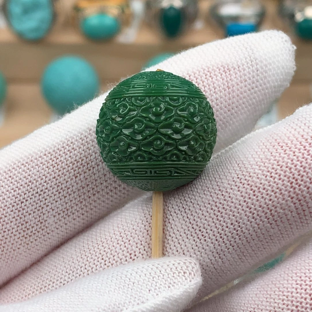 绿松石配饰未镶嵌圆珠卡18.5