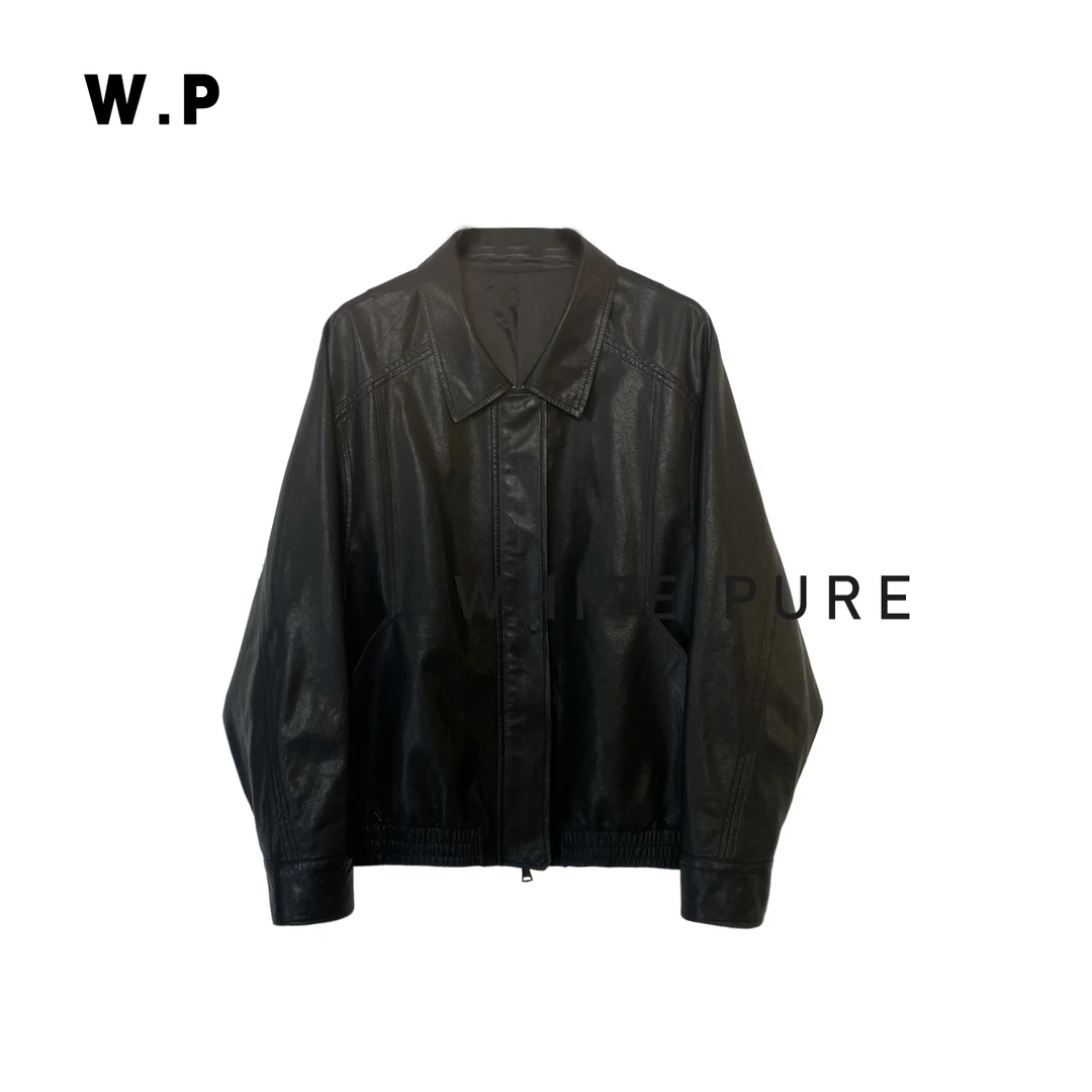 ‘W.P25133’新品翻领夹克休闲植鞣羊皮女士皮衣