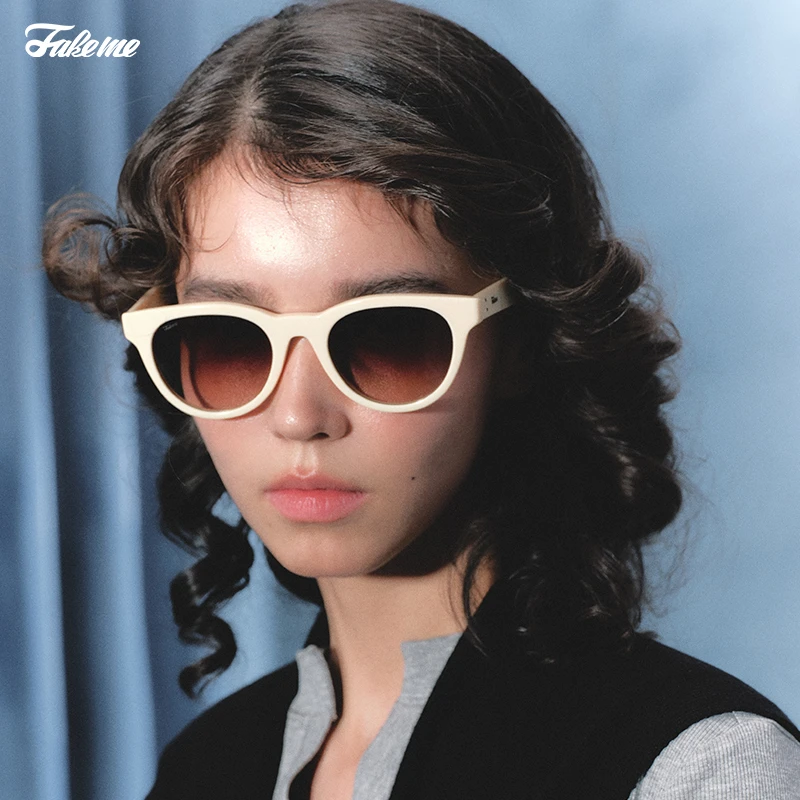 Fakeme 【商场同款】质感板材猫眼防紫外线太阳镜女雅丹风lowry2022